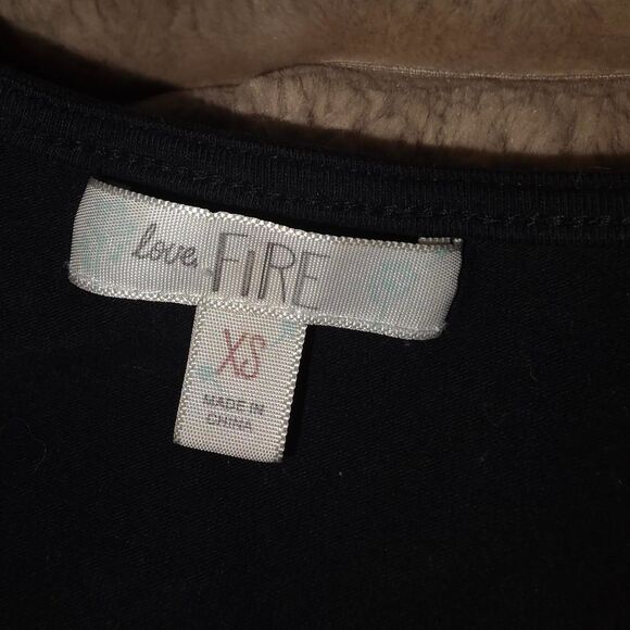 Love Fire Black & Tan Geometric Bodycon Dress - XS - Picture 3 of 4